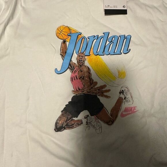 Jordan White Tee with Red Logo - Picture 3 of 4